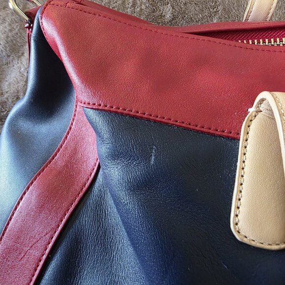 Coach Legacy Boston Weekender 23481 XL Leather Duffel Red White Blue AUTHENTIC - Picture 16 of 16